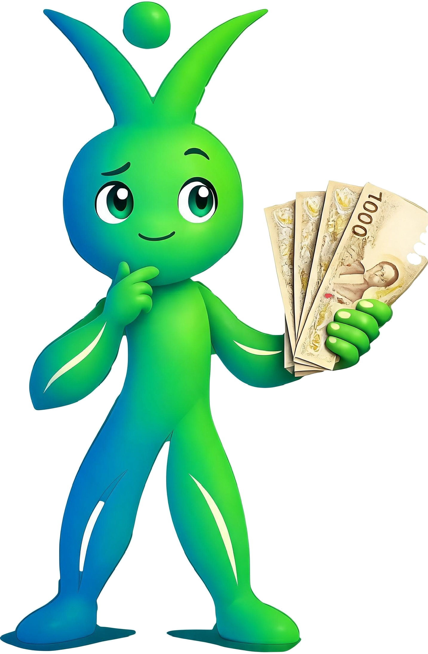 Nong Matta holding Thai baht